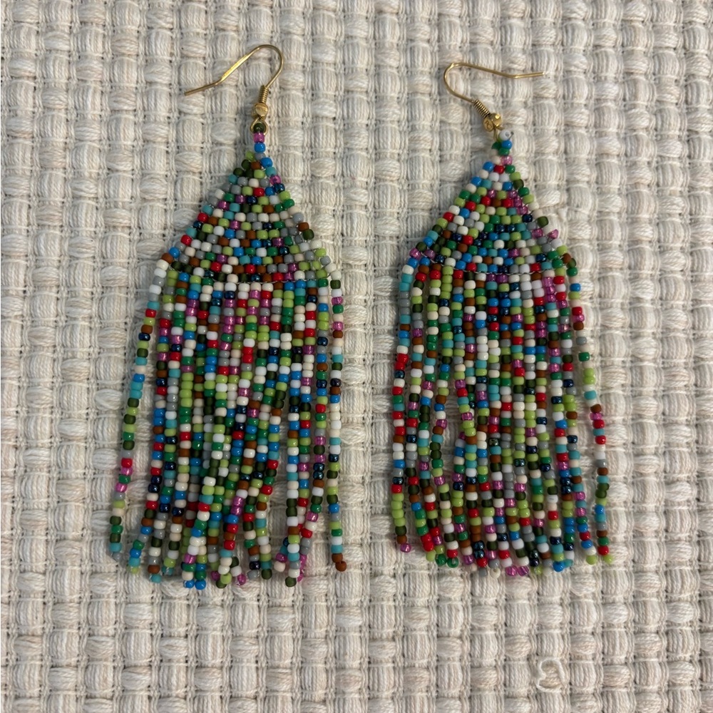 MULTI-COLORED BEADED EARRINGS